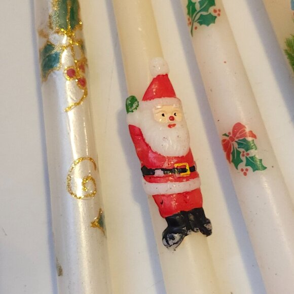 BEAUTIFUL CHRISTMAS CANDLE Taper Lot of 6 BNIP - Picture 3 of 7